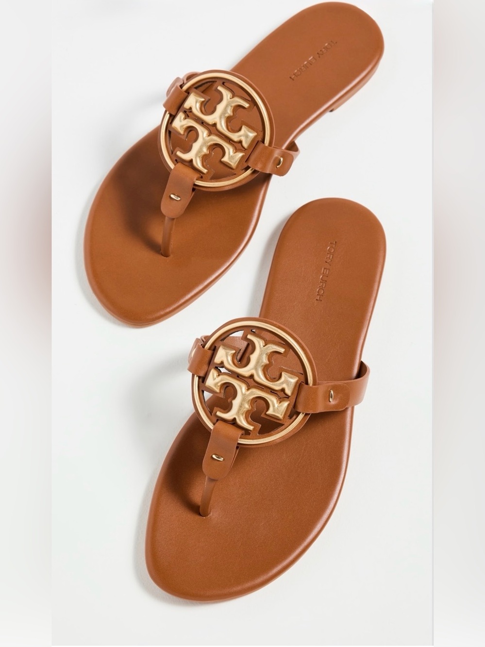 Tory Burch - Metal Miller Soft Sandals - Bourbon Miele/Gold - Suze 6.5